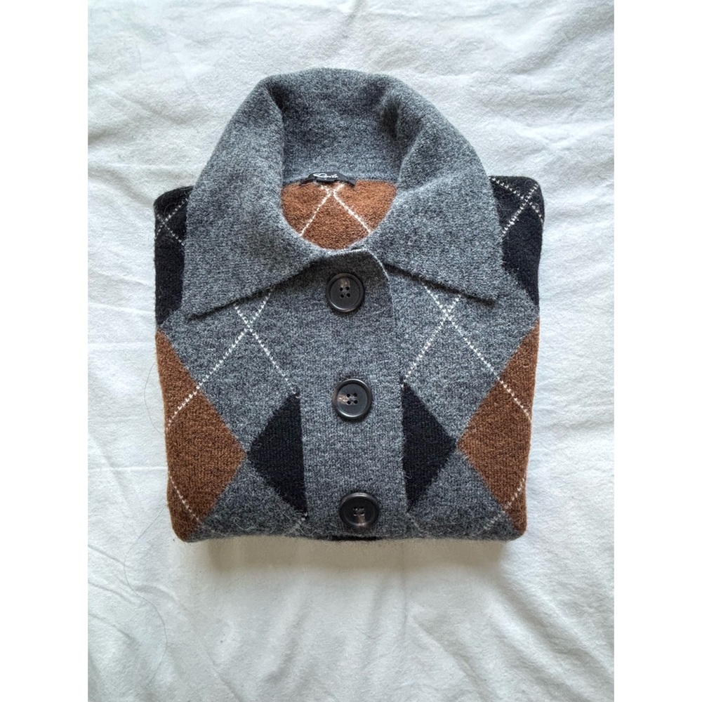 Rails Gray and Brown Argyle Sweater